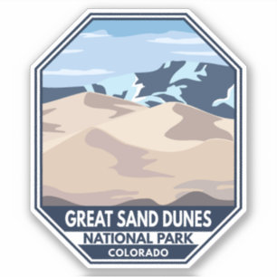 Nationalpark Great Sand Dunes Minimal Retro Aufkleber