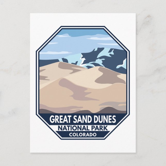 Nationalpark Great Sand Dunes Minimal Retro Postkarte (Vorderseite)