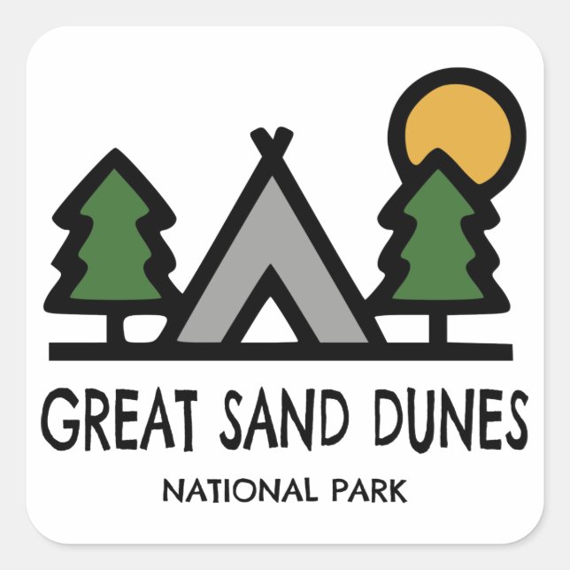 Nationalpark Great Sand Dunes Quadratischer Aufkleber (Vorderseite)