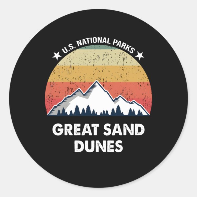 Nationalpark Great Sand Dunes Runder Aufkleber (Vorderseite)