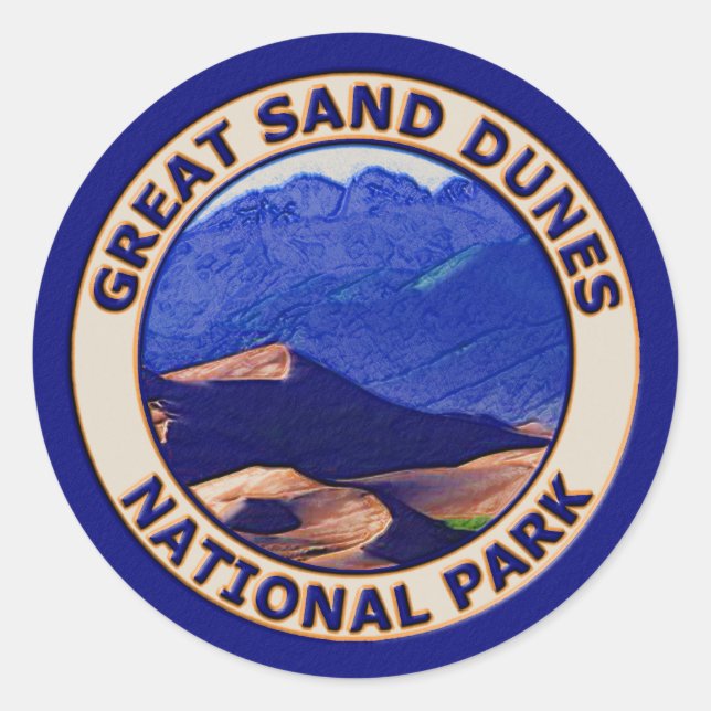 Nationalpark Great Sand Dunes Runder Aufkleber (Vorderseite)