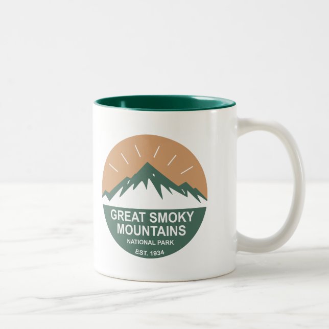 Nationalpark Great Smoky Mountains Zweifarbige Tasse (Rechts)