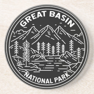 Nationalpark Grosses Becken Nevada Vintag Monoline Getränkeuntersetzer
