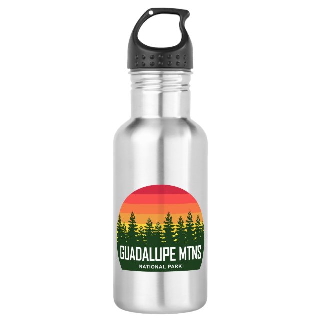Nationalpark Guadalupe Edelstahlflasche (Vorderseite)