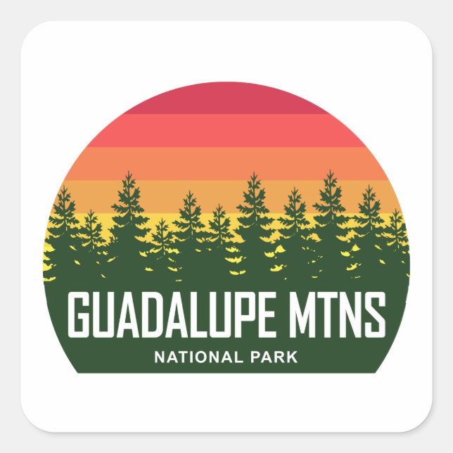 Nationalpark Guadalupe Quadratischer Aufkleber (Vorderseite)