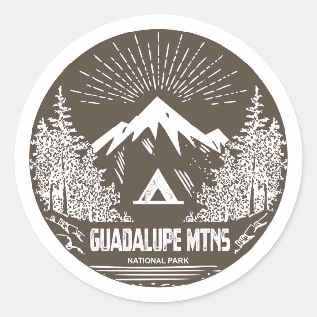 Nationalpark Guadalupe Runder Aufkleber (Vorderseite)