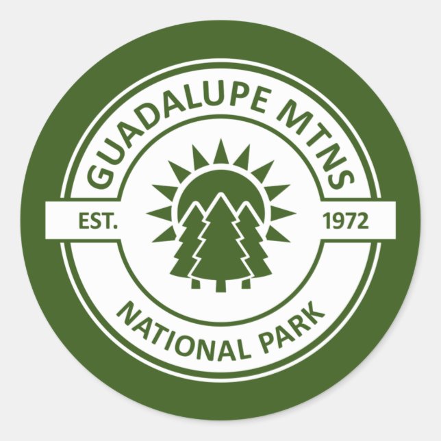 Nationalpark Guadalupe Runder Aufkleber (Vorderseite)