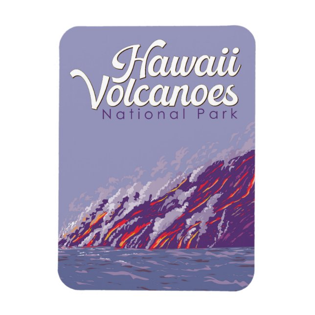Nationalpark Hawaii Illustration Travel Magnet (Vertikal)