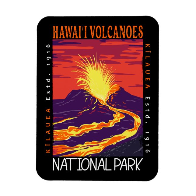 Nationalpark Hawaii Vintag beängstigend Magnet (Vertikal)