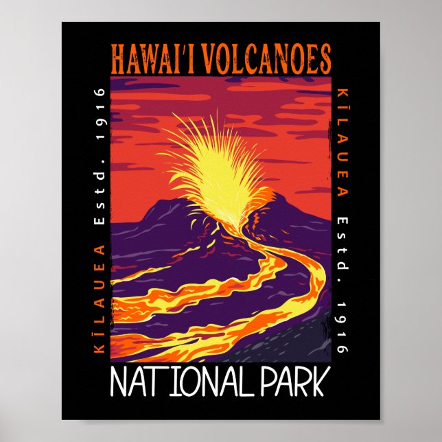 Nationalpark Hawaii Vintag beängstigend Poster (Vorne)