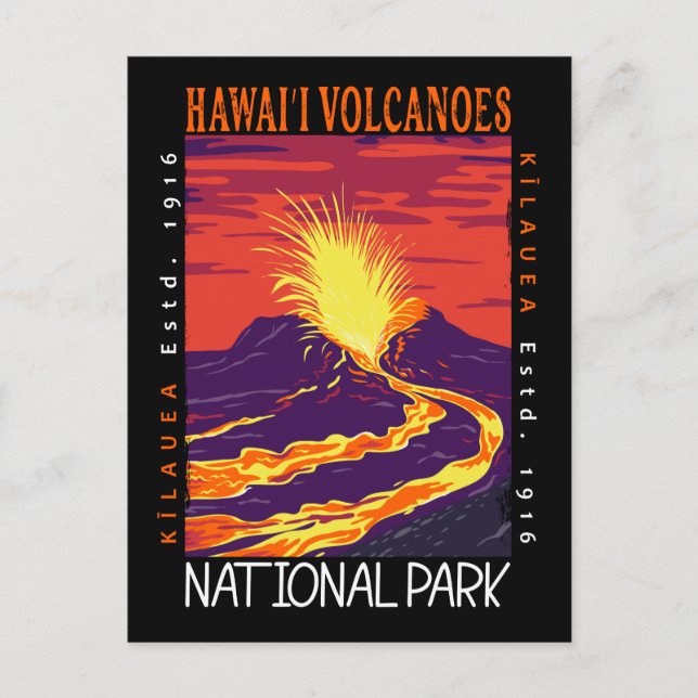 Nationalpark Hawaii Vintag beängstigend Postkarte (Vorderseite)