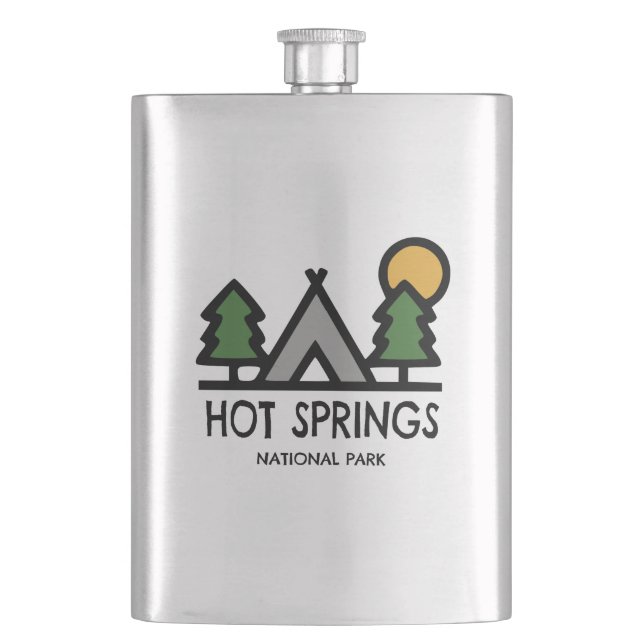 Nationalpark Hot Springs Flachmann (Vorderseite)