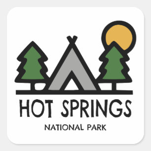 Nationalpark Hot Springs Quadratischer Aufkleber