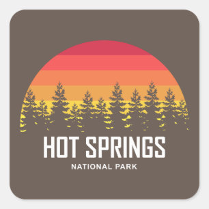 Nationalpark Hot Springs Quadratischer Aufkleber