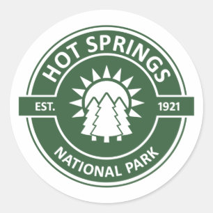 Nationalpark Hot Springs Runder Aufkleber