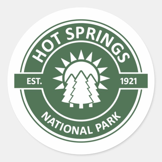 Nationalpark Hot Springs Runder Aufkleber (Vorderseite)