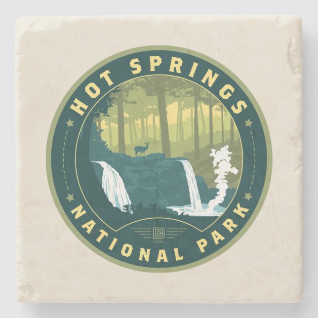 Nationalpark Hot Springs Steinuntersetzer (Vorderseite)