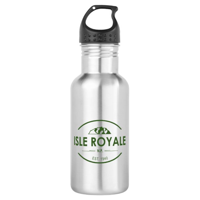 Nationalpark Isle Royale Edelstahlflasche (Vorderseite)