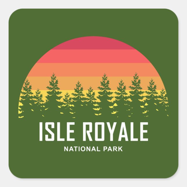 Nationalpark Isle Royale Quadratischer Aufkleber (Vorderseite)
