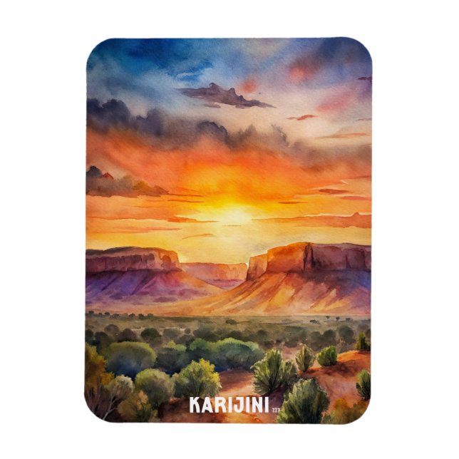 Nationalpark Karijini Wasserfarben Magnet (Vertikal)