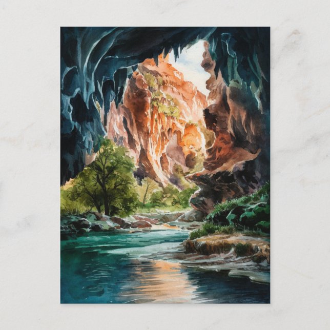 Nationalpark Karlsbad Wasserfarbenmalerei Postkarte (Vorderseite)