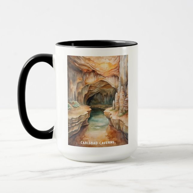 Nationalpark Karlsbad Wasserfarbenmalerei Tasse (Links)