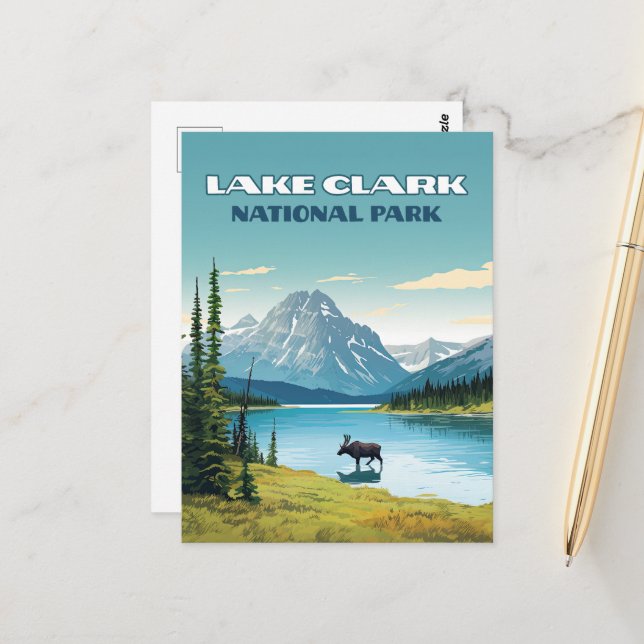 Nationalpark Klettersee Alaska Postkarte (Vorderseite/Rückseite Beispiel)