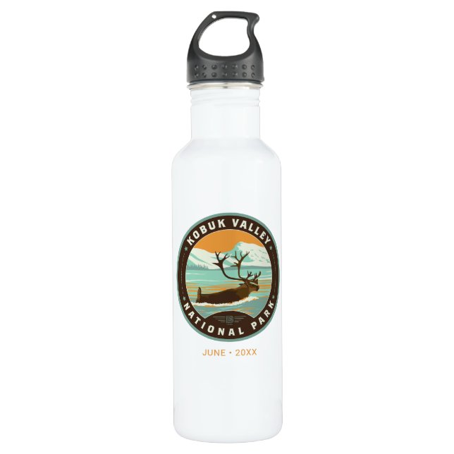 Nationalpark Kobuk Edelstahlflasche (Vorderseite)