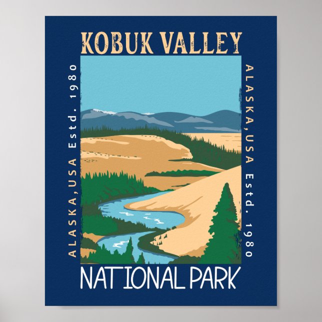 Nationalpark Kobuk Tal Alaska Retro erschüttert Poster (Vorne)