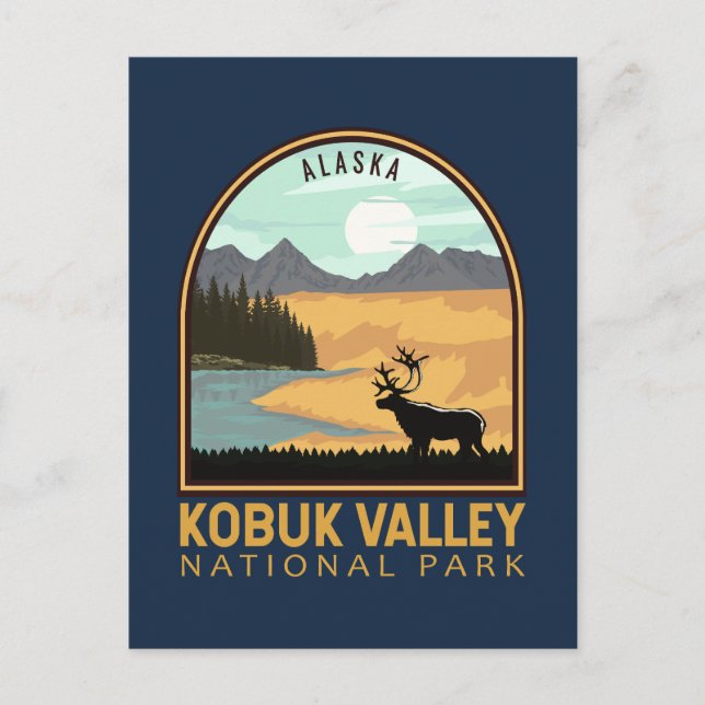 Nationalpark Kobuk Tal Vintages Emblem Postkarte (Vorderseite)