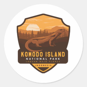 Nationalpark Komodo Runder Aufkleber