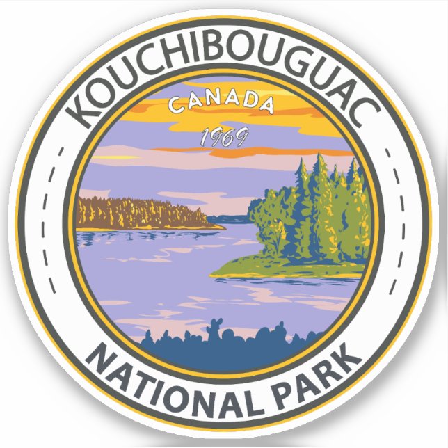 Nationalpark Kouchibouguac Nationalpark Travel Art Aufkleber (Vorderseite)