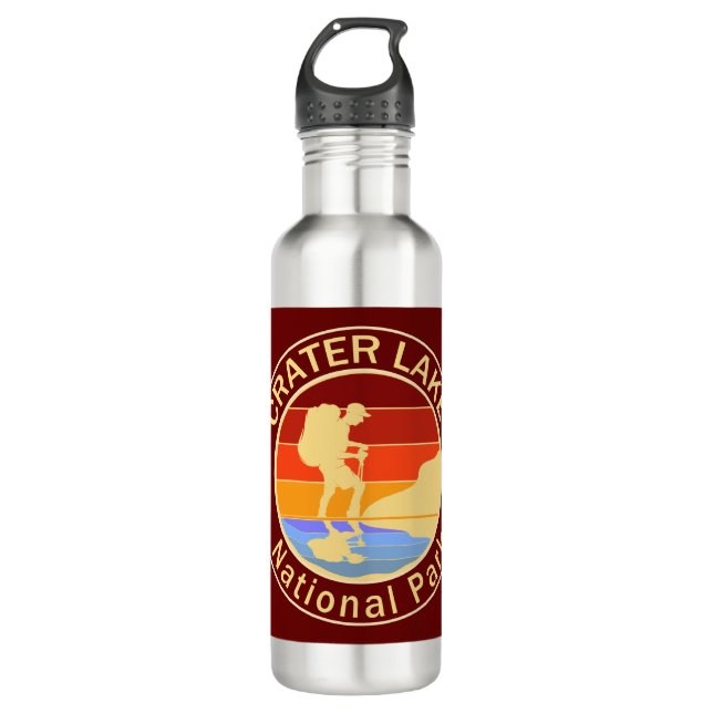 Nationalpark Krater Edelstahlflasche (Vorderseite)