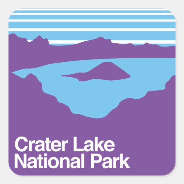 Nationalpark Krater See Quadratischer Aufkleber (Vorderseite)