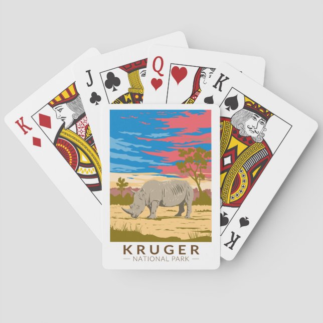 Nationalpark Kruger Rhinoceros Spielkarten (Rückseite)