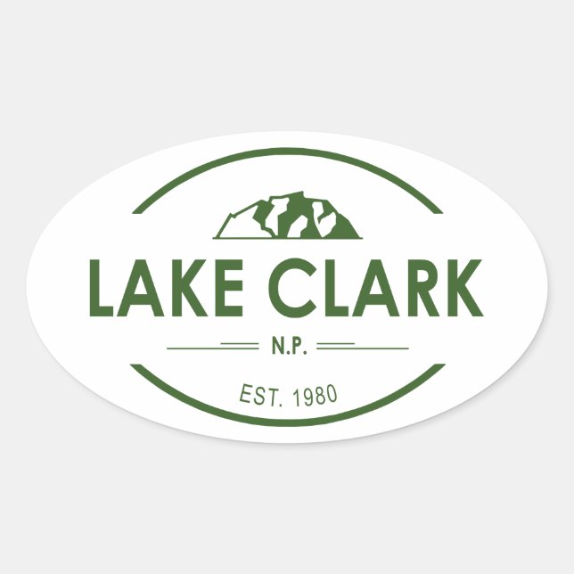 Nationalpark Lake Clark Ovaler Aufkleber (Vorderseite)