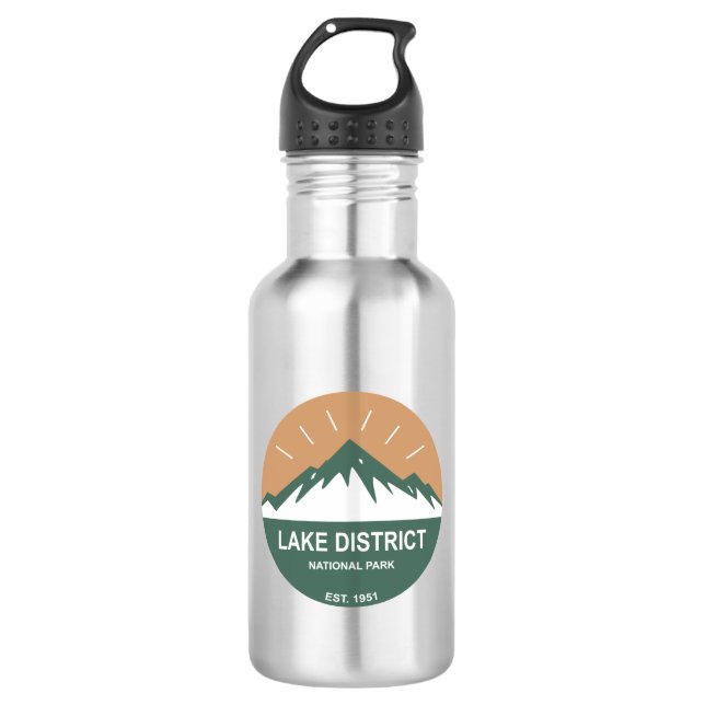 Nationalpark Lake District Edelstahlflasche (Vorderseite)