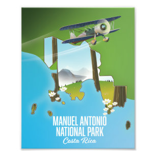 Nationalpark Manuel Antonio, Costa Rica Karte. Fotodruck