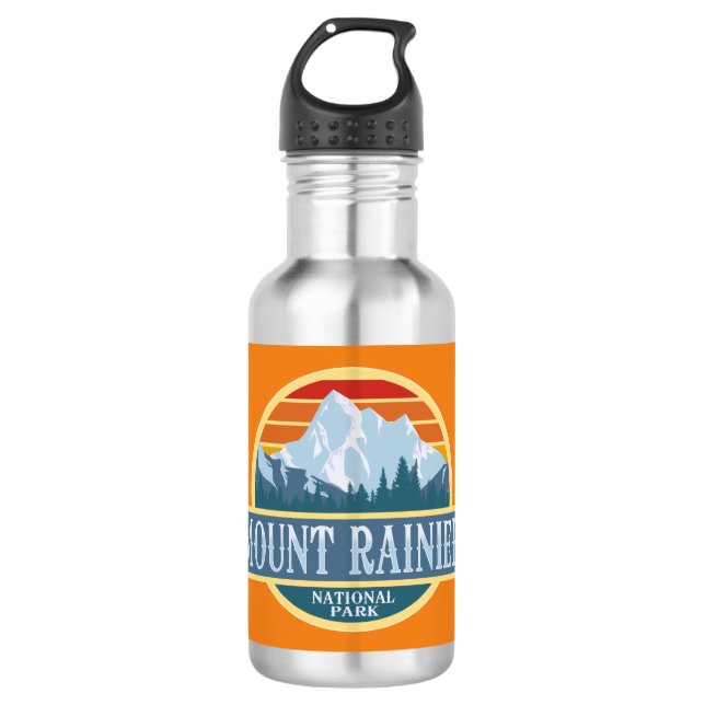 Nationalpark Mount Rainier Edelstahlflasche (Vorderseite)