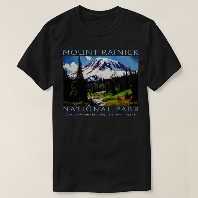 Nationalpark Mount Rainier T-Shirt (Design vorne)