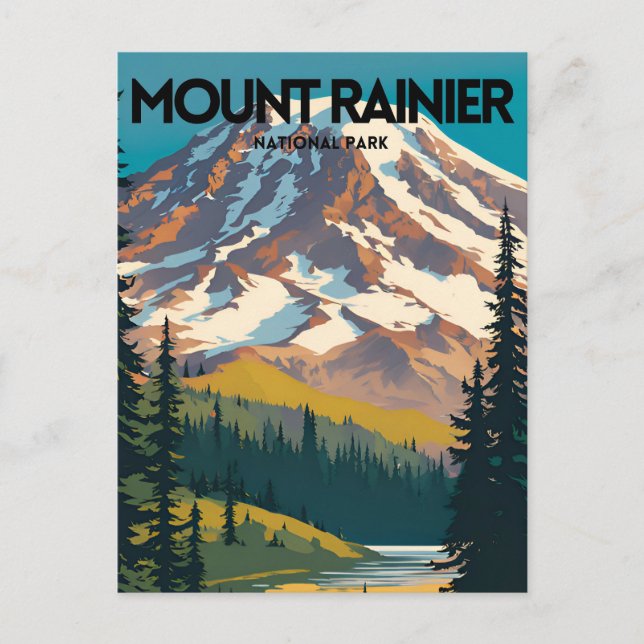 Nationalpark Mount Rainier Traditioneller Ausflugs Postkarte (Vorderseite)
