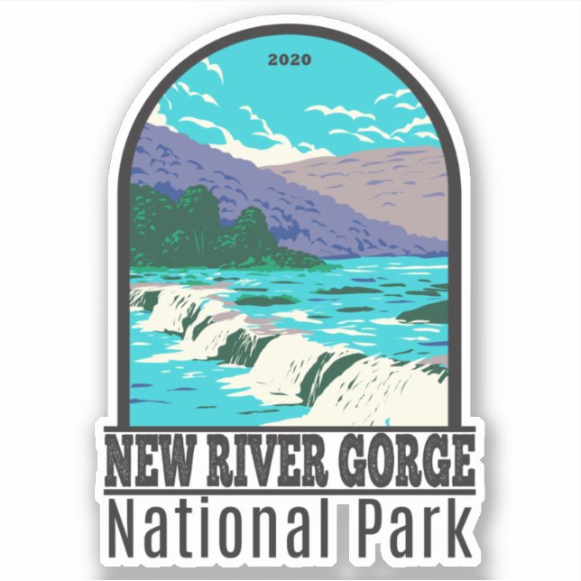 Nationalpark Neue Fluss Gorge West Virginia Aufkleber (Vorderseite)