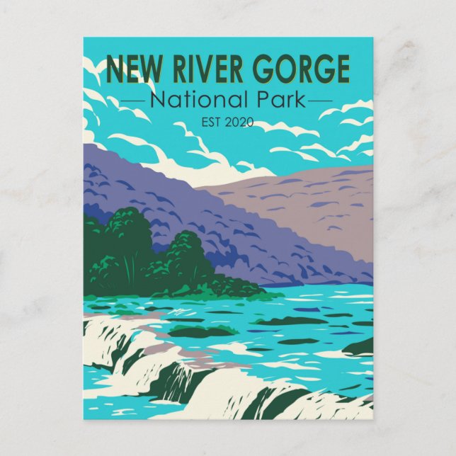 Nationalpark Neue Fluss Gorge West Virginia Postkarte (Vorderseite)