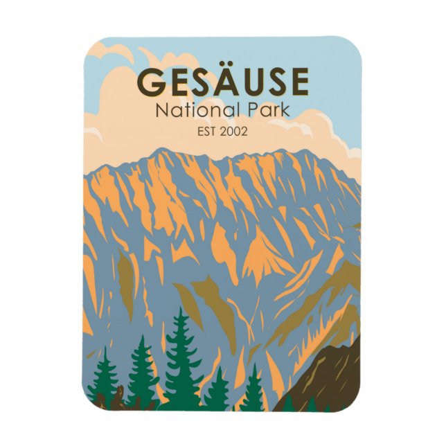 Nationalpark Österreich Gesause Vintag Magnet (Vertikal)