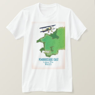 Nationalpark Pembrokeshire Küste Wales Karte T-Shirt