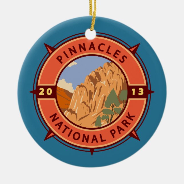 Nationalpark Pinnacles Emblem Keramik Ornament (Vorne)