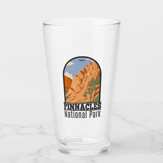 Nationalpark Pinnacles Vintag Glas (Vorderseite)