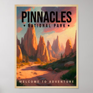 Nationalpark Pinnacles Vintag Poster