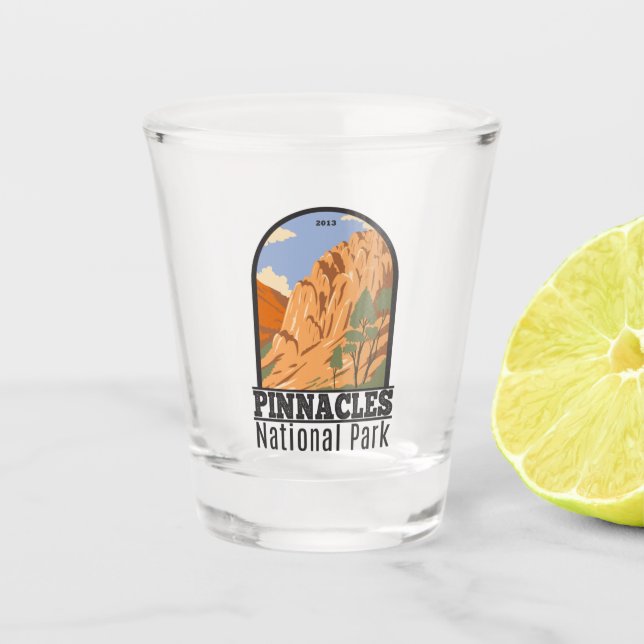 Nationalpark Pinnacles Vintag Schnapsglas (Vorderseite)