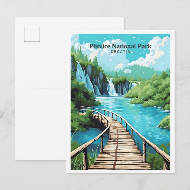 Nationalpark Plitvice Kroatien Kunst, Dichtung und Postkarte (Vorne/Hinten)